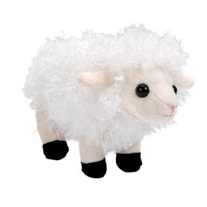 Wild Republic Pluche knuffel Lammetje/schaap van ongeveer 13 cm - wit - Speelgoed knuffelbeesten