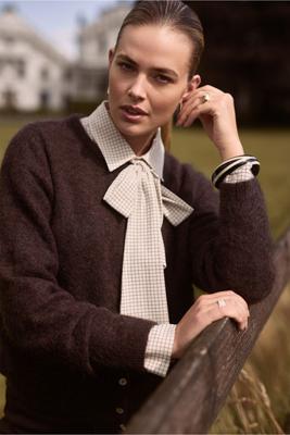 Bibi mohair cardigan - espresso - 13138