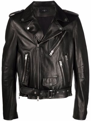 AMIRI veste de moto en cuir - Noir
