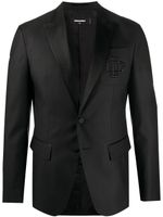 DSQUARED2 blazer à logo brodé - Noir - thumbnail