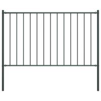 Schuttingpaneel met palen gepoedercoat staal 1,7x1,25 m antraciet