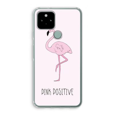 Pink positive: Google Pixel 5 Transparant Hoesje