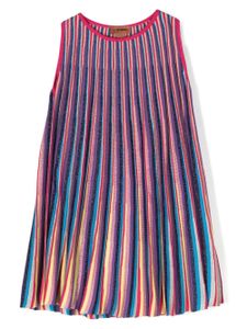 Missoni Kids robe rayée à design plissé - Rose