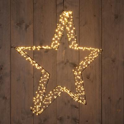 Metal 56 cmx7 cm 3D Star Black With 540Led Classic Warm - Annas collection