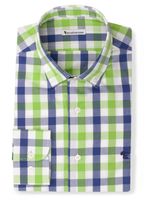 LADINI - madras ruit navy popeline overhemd groen - LADO 3