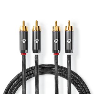 Nedis Stereo-Audiokabel | 2x RCA Male | 2x RCA Male | 5 m | 1 stuks - CATB24200GY50 CATB24200GY50