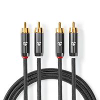 Nedis Stereo-Audiokabel | 2x RCA Male | 2x RCA Male | 5 m | 1 stuks - CATB24200GY50 CATB24200GY50 - thumbnail