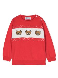 Moschino Kids pull en intarsia à logo - Rouge