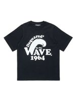 DSQUARED2 KIDS t-shirt en coton à imprimé Wave 1964 - Noir