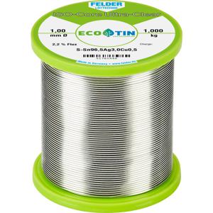 Felder ISO-Core Ultra Clear SAC305 Soldeertin Spoel Sn96,5Ag3Cu0,5 1 kg 1 mm