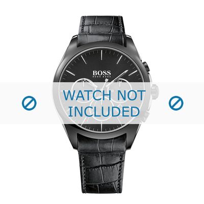 Horlogeband Hugo Boss HB-281-1-34-2889 / HB1513367 / HB659302702 Leder Zwart 22mm