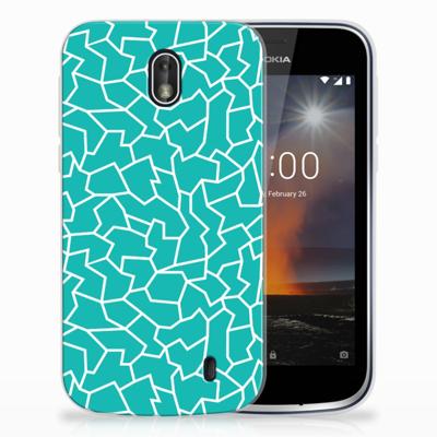 Nokia 1 | Hoesje maken | Cracks Blue
