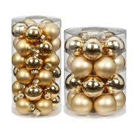 60x stuks glazen kerstballen elegant goud mix 4 en 6 cm glans en mat - Kerstbal - thumbnail