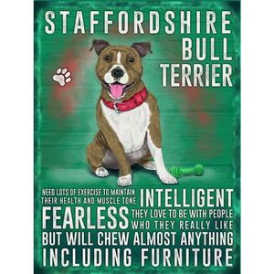 Wand bord Bull Terrier 30 x 40 cm