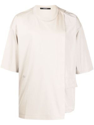 SONGZIO t-shirt superposé en coton à logo brodé - Marron
