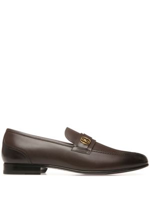 Bally mocassins en cuir Sadei à plaque logo - Marron