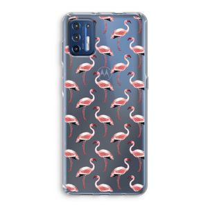 Flamingoprint groen: Motorola Moto G9 Plus Transparant Hoesje