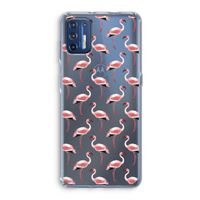 Flamingoprint groen: Motorola Moto G9 Plus Transparant Hoesje