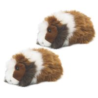 2x stuks wNF pluche cavia knuffel bruin 19 cm - thumbnail