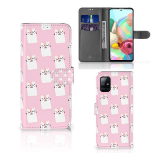 Samsung Galaxy A71 Telefoonhoesje met Pasjes Sleeping Cats