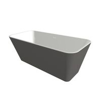 Xenz Christiano vrijstaand bad solid surface 170x75x65cm grafiet/wit