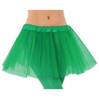 Dames verkleed rokje/tutu - tule stof met elastiek - groen - one size - thumbnail