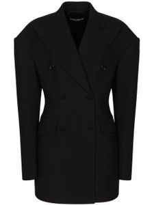 Dolce & Gabbana manteau en crêpe à boutonnière croisée - Noir