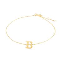 Minimalistische letter armband - 14K GOUD - Goud - B