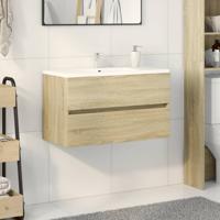 Wastafelkast 80x38,5x45 cm spaanplaat sonoma eikenkleurig