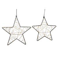 Anna's Collection Verlichte sterren - 2x - warm wit - 26 en 36 cm - LED verlichting