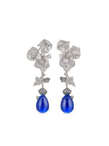 Anabela Chan boucles d'oreilles Orchiden or blanc vermeil 18ct - Argent