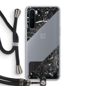 Zwart marmer: OnePlus Nord Transparant Hoesje met koord