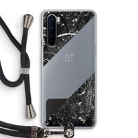 Zwart marmer: OnePlus Nord Transparant Hoesje met koord