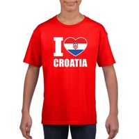 Rood I love Kroatie fan shirt kinderen - thumbnail