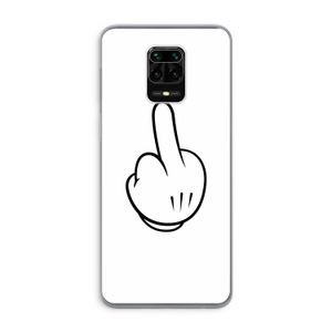 Middle finger white: Xiaomi Redmi Note 9 Pro Transparant Hoesje
