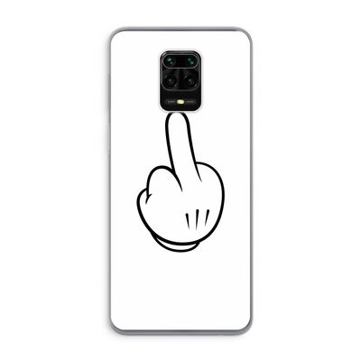 Middle finger white: Xiaomi Redmi Note 9 Pro Transparant Hoesje