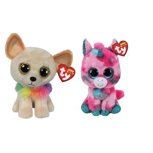 Ty - Knuffel - Beanie Boo's - Gumball Unicorn & Chewey Chihuahua