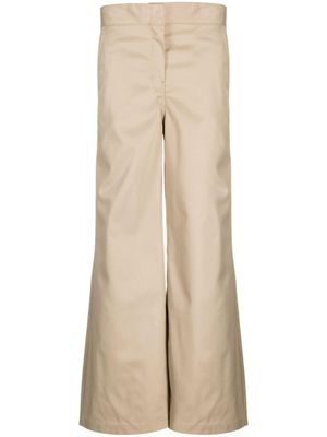 Palm Angels pantalon chino à taille contrastante - Marron