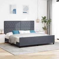 Bedframe fluweel donkergrijs 200x200 cm