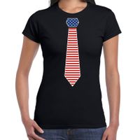 Verkleed t-shirt voor dames - Amerikaanse stopdas - zwart - themafeest - thumbnail