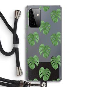 Monstera leaves: Samsung Galaxy A72 5G Transparant Hoesje met koord