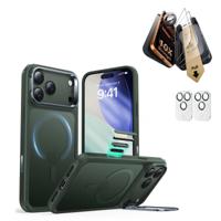 iPhone 17 Pro Bundle Classic Hybrid Magnetic Case (Camera Control, Stash Stand) and Armorite Pro Screen Protector - Frosted Green