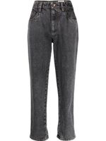 Brunello Cucinelli jean droit à taille haute - Noir