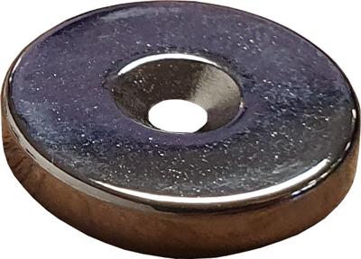 Neodymium schijfmagneet met schroefgat D20x4mm N35