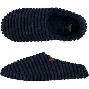 Heren instap slippers/pantoffels ribstof navy maat 41-42