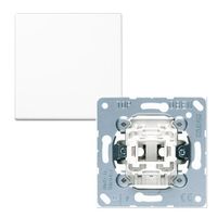 Jung CD500 kruisschakelaar met drukknop wit 506 EU + CD 590 WW