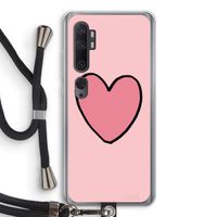Hartje: Xiaomi Mi Note 10 Pro Transparant Hoesje met koord Hartje: Xiaomi Mi Note 10 Pro Transparant Hoesje met koord