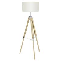 Eglo Landelijke vloerlampLantada 106cm Tripod hout met beige - 44114 Eglo Landelijke vloerlampLantada 106cm Tripod hout met beige - 44114