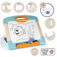 Smoby - Draagbare lei - 3 verschillende toepassingen - Inclusief: 1 uitwisbare marker, 4 kleurpagina's en 1 doekje - Made in France