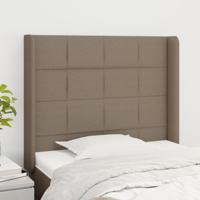 Hoofdbord met randen 103x16x118/128 cm stof taupe